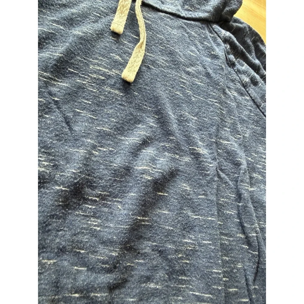 Women's Size S Blue Heathered Pullover Hoodie Long Sleeve Drawstring Jersey - Picture 3 of 6